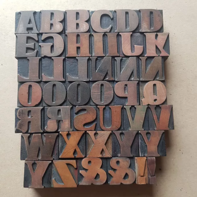 WOODEN Letterpress PRINTING BLOCKS Type 2.5cm High. Choose Your Letter.