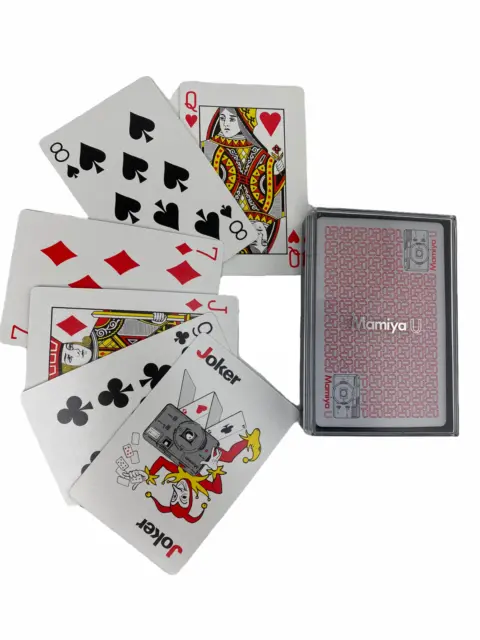 Mamiya U Karten Spiel Joker Plastikbox vollständig rar 80er Werbung Kartenspiel