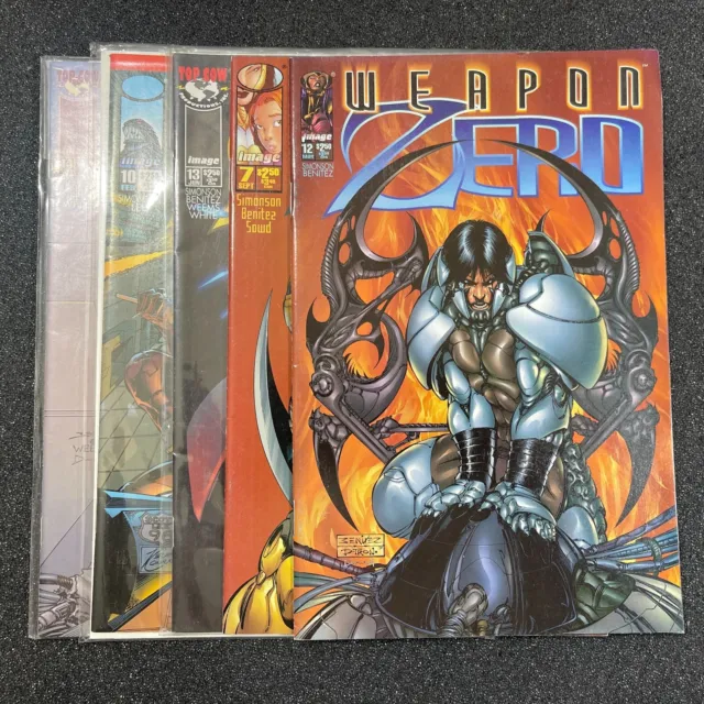 5 Comic LOT - WEAPON ZERO Issues 7, 10, 12, 13, 14 IMAGE COMICS Benitez Simonson