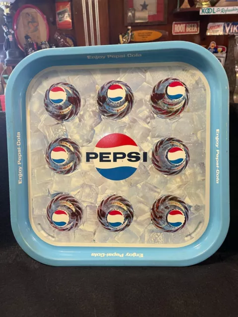 Vintage Pepsi Cola Serving TRAY 13 1/4" Square 1960's Enjoy PEPSI