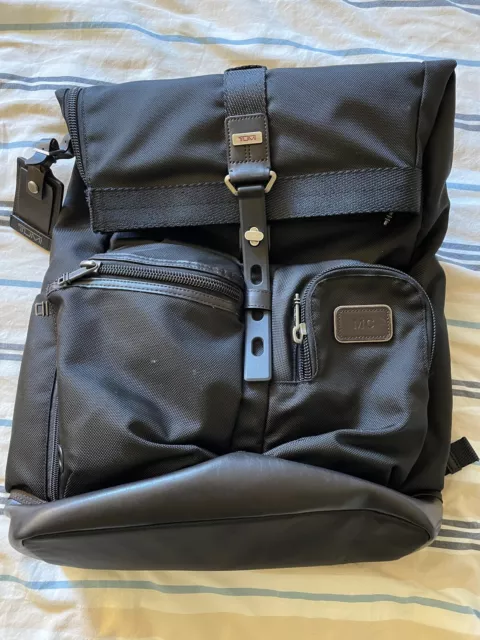 Tumi Alpha Bravo Luke Roll-Top Backpack in Hickory Black Brown