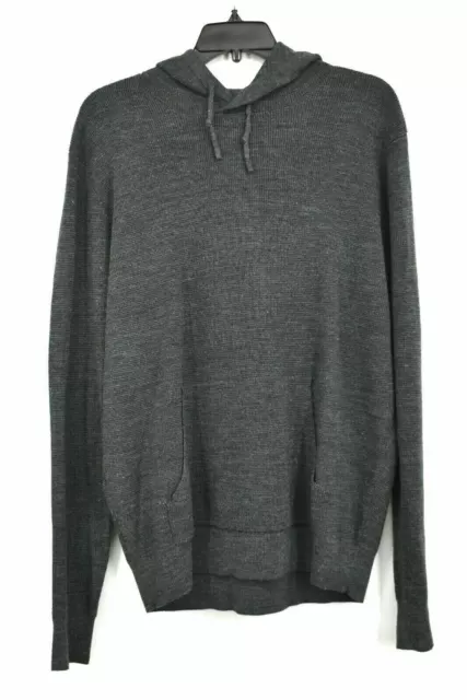 Michael Kors Mens Waffle Knit Pullover Hoodie Long Sleeves Kangaroo Pocket