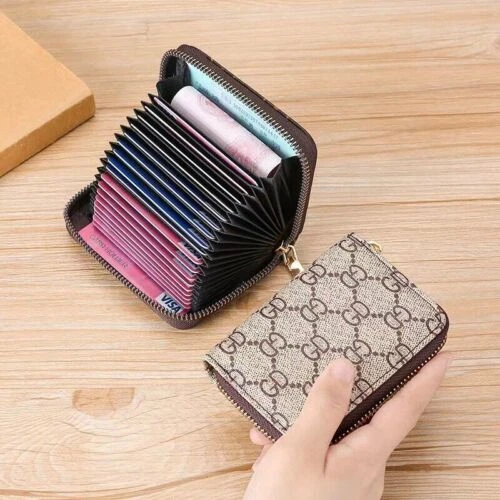 Mens Womens Wallet Credit Card Holder Leather RFID Blocking Zipper Pocket Purse 3