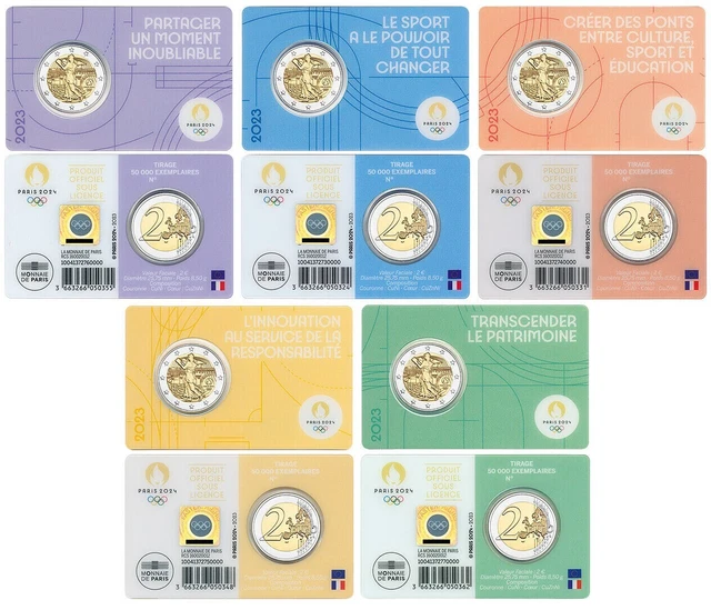 FRANCE 2 EURO 2023 (Olympic Games Paris 2024) Commem. 2 Euro Coin