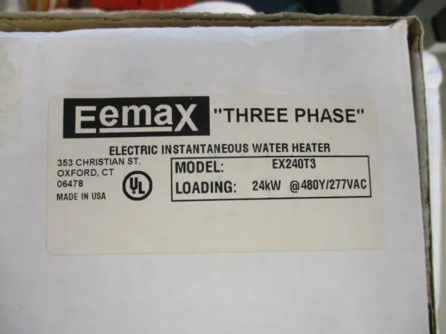 NIB Eemax Three Phase Tankless Water Heater     EX240T3