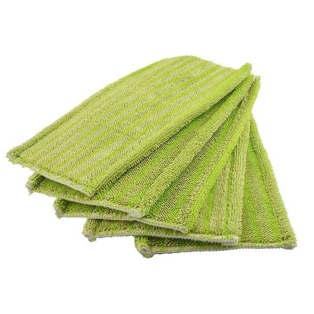 Paquete de 5 almohadillas de fregona lavables reutilizables para chorro húmedo Swiffer, reemplazo de pieza verde
