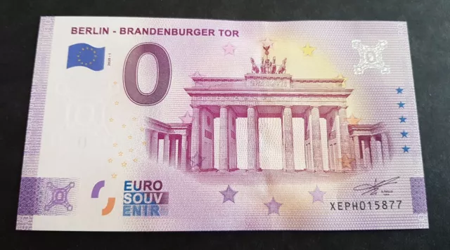 Billet 0  Euro Berlin Brandenburger Tor  Allemagne   2020