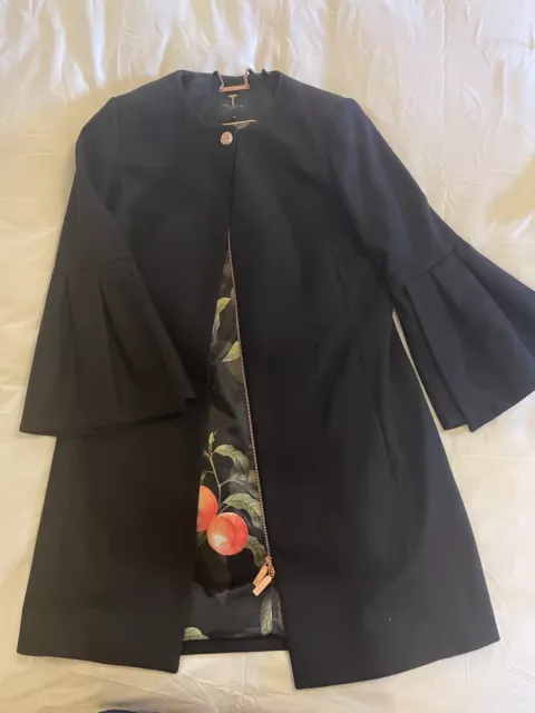 TED BAKER BROWN Coat Size 4 25.00 PicClick UK