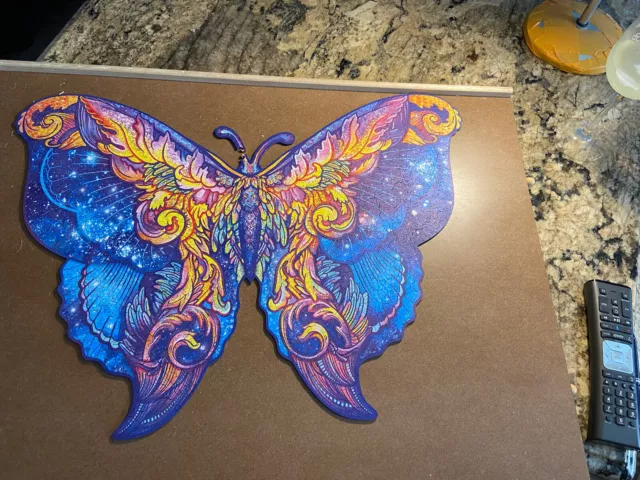 Unidragon wooden jigsaw puzzles Intergalaxy Butterfly Royal Size INCOMPLETE