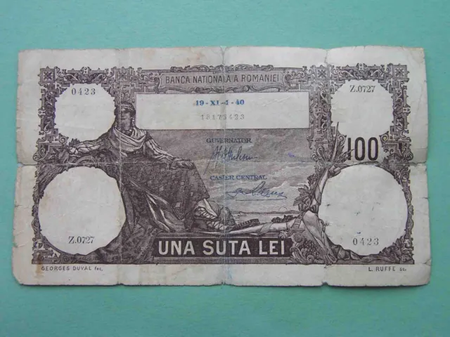 ROMANIA 1940 Banca Nationala. 100 Lei