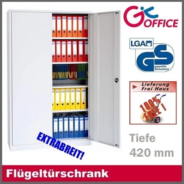 Stahlschrank 1950 x 1200 x 420 in LICHTGRAU - TOP-NEUWARE VOM FACHHÄNDLER!