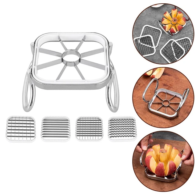 Coupe Pomme Poire RÖSLE - Inox 18/10 - Trancheuse Fruits/Légumes - 8 Parts - Protection Lame