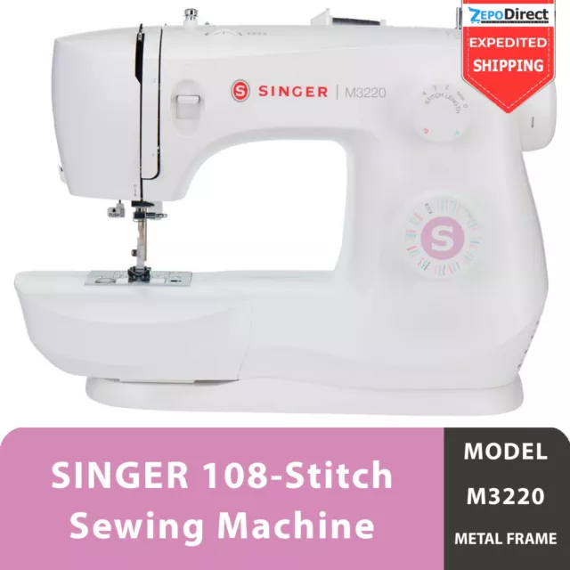 ⭐️⭐️⭐️⭐️⭐️ SINGER M3220 Metal Frame Sewing Machine, 108 Stitch Applications