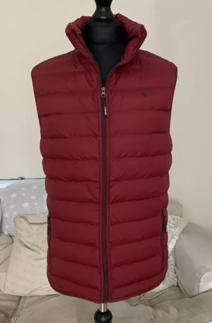 Mens’ Burgundy Jack Wills Body Warmer Gilet. Size Large. New.