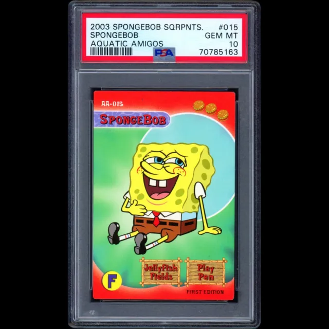 2003 UD Spongebob Squarepants Aquatic Amigos Squidward Gold Rare PSA 9  AA-041