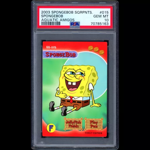 2003 UD Spongebob Squarepants Aquatic Amigos Squidward Gold Rare PSA 9  AA-041