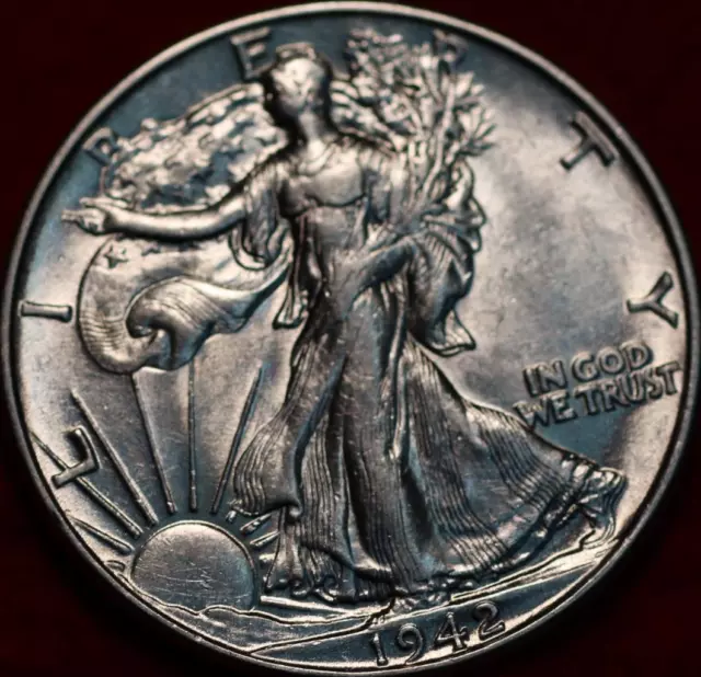 Uncirculated 1942 Philadelphia Mint Silver Walking Liberty Half