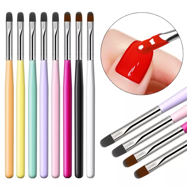 Brocha Uñas Manicura Pintura Gradiente Bolígrafo Gel UV Cepillo Dibujar Tool <