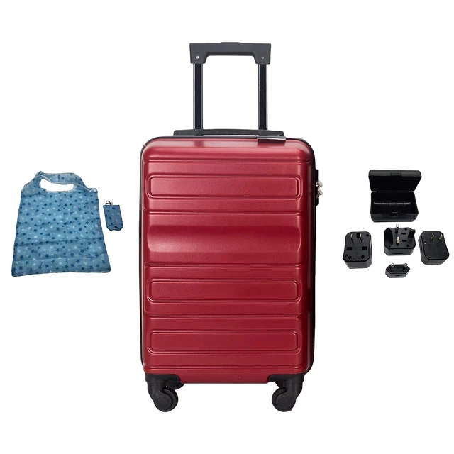 Hardside 2pc Luggage Set, 20"+24" Spinner-Wheel Suitcases, Black Color With TSA