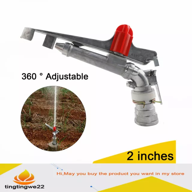 2'' Irrigation Spray Tool 360° Adjustable Sprinkler Gun for Dust Removal, Garden