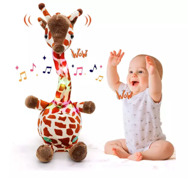 Interaktives Giraffe Plüschtier Tanzender Musik Aufzeichnung Babyspielzeug Neu