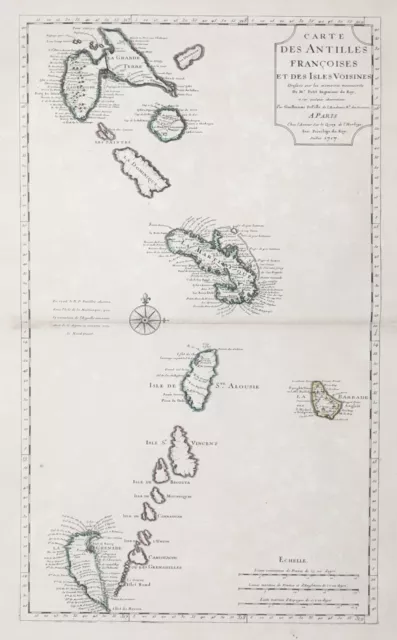 Lower Antilles islands America Antillen Martinique Guadeloupe Delisle carte map