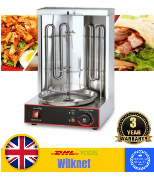 Electric Vertical Broiler Shawarma Grill 2 Burner Gyro Doner Kebab Machine 3KW