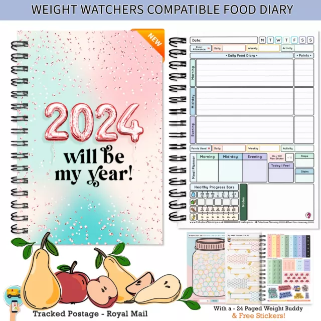 3 Monate Diät Ernährungstagebuch WEIGHT WATCHERS kompatibel Journal Planer Buch WW 46-2024