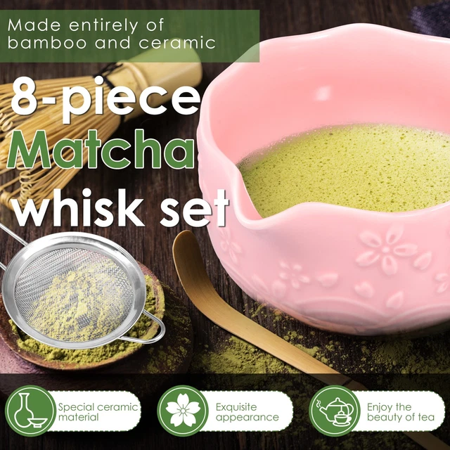 Macha Making Kit 8 PCS MATCHA Whisk Set Reusable Matcha Making Kit for Beginners and ...