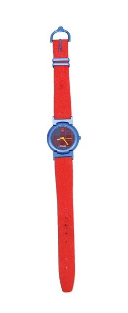Vintage Benetton by Bulova Tachymeter Watch Red Velvet Strap 1990s Rare Collab G Vintage benetton bulova - Gem main image 3