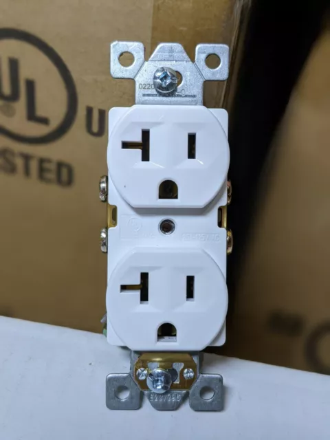 (10 pc) NEW Standard Duplex Receptacles 20 Amp WHITE 20A Commercial Grade CR20