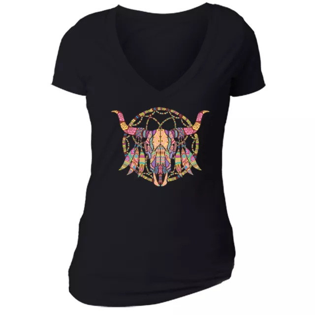 Cow skull T-shirt Native American Dream Catcher Texas TShirt Mandala Tribal Tee