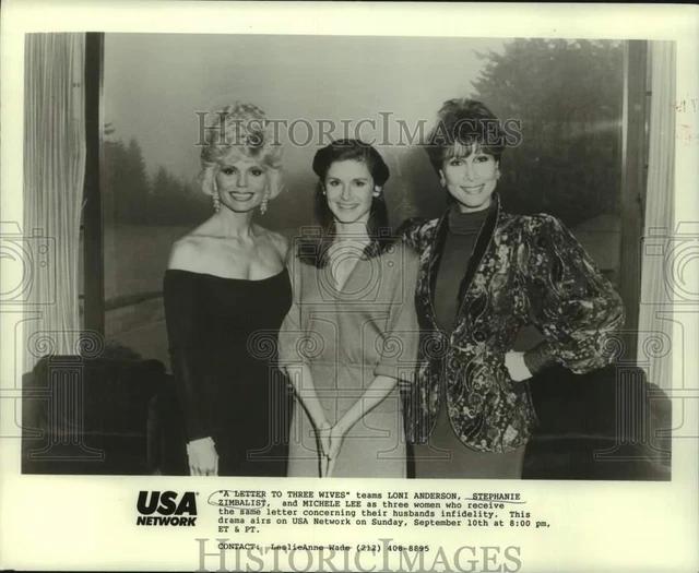 1989 Press Photo Stephanie Zimbalist and cast of "A Letter To Three Wives."