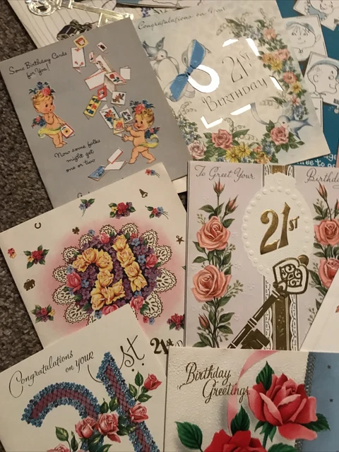 Vintage 21st Birthday Cards 1960s  Greetings Cards 25 in Collection Stationery 4