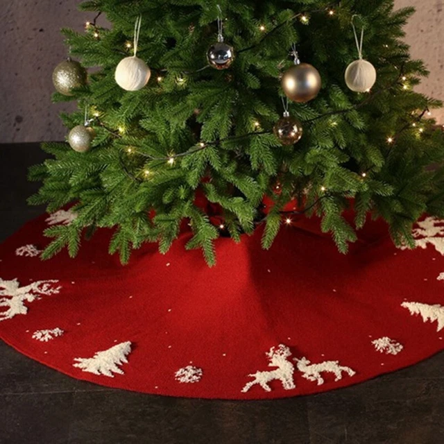 Gonna pieghevole lato riccio albero di Natale lavorata a maglia gonna albero fornitura di Natale 1