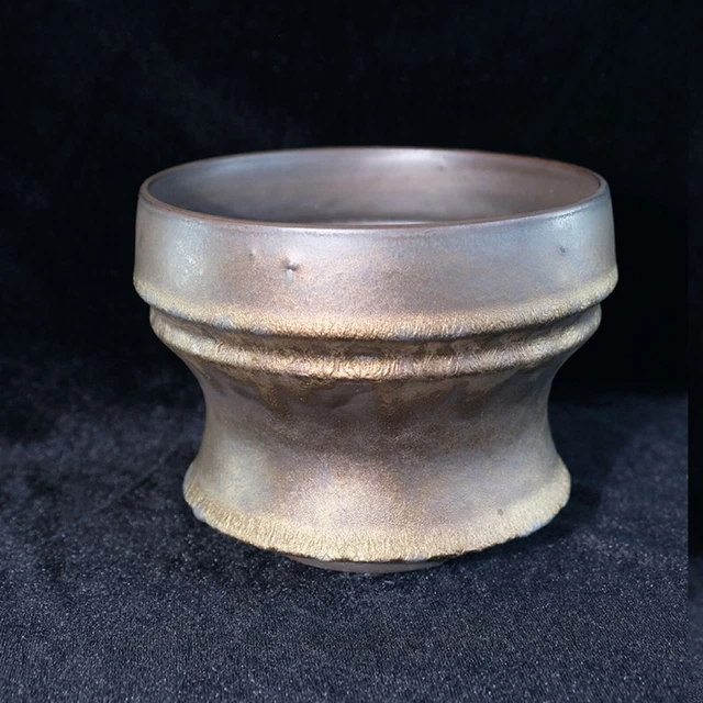 POT céramique 14cm Bronze Fait Main pour caudex plante ariocarpus,copiapo,agave