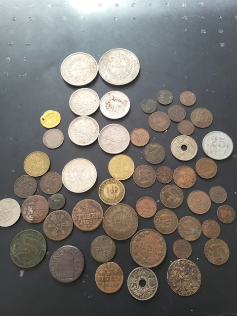 lot de pièces de monnaies argent et or