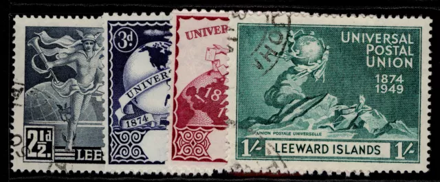 LEEWARD ISLANDS GVI SG119-122, anniversary of UPU set, FINE USED. Cat £11.