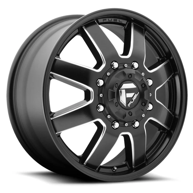 Fuel D538 Maverick Dually Front 17x6.5 8x6.5" Black/Milled Wheel Rim 17" Inch
