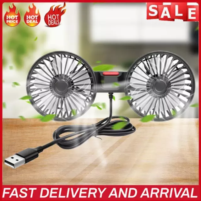 USB 5V Car Cooling Fan Dual Head Auto Ventilation Fan Car Electrical Appliances