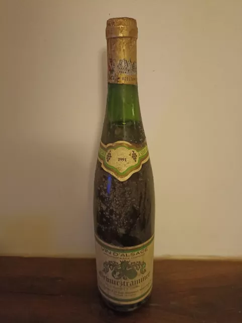 Ancienne Bouteille De Vin Blanc , Gewurztraminer Alsace 1991, 13° 75cl