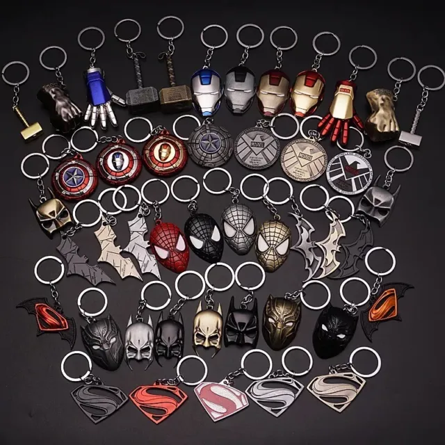 MARVEL DC AVENGERS SUPER HEROES SUPERMAN  BATMAN SPIDERMAN Keyring Keychain