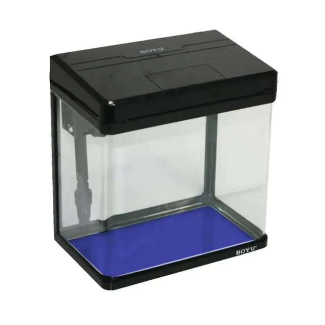Boyu MS-420 All In One Curved Plastic Aquarium Fish Tank Filter/LED 34L Black