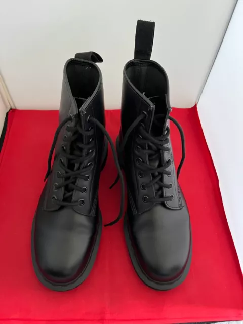 Dr. Martens 1460 Men's US 10 Woman's 11 Boots MONO Leather Doc ALL BLACK SMOOTH