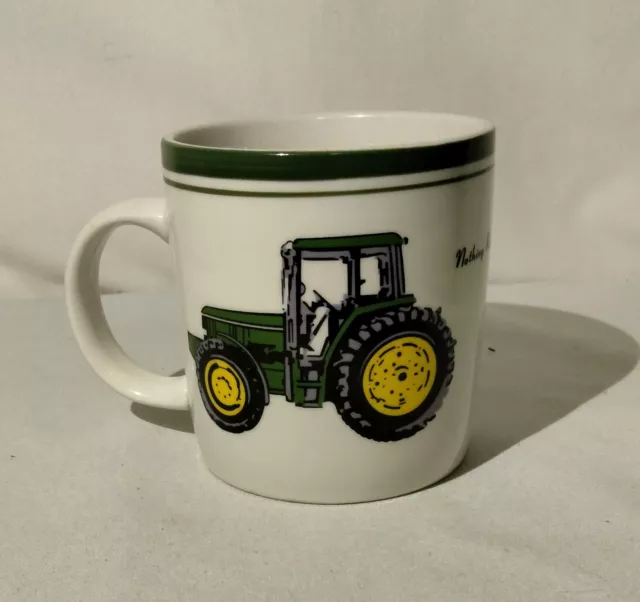 John Deere Tractor 14 oz Coffee Mug Cup Gibson Farmhouse Field Collectible Green