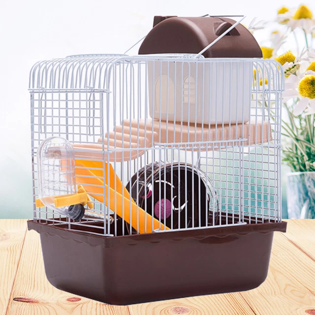 1pc hamster cage multifonction pratique portable à double couche cage villa