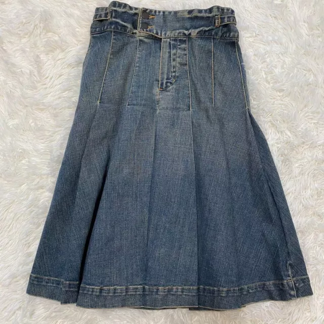 RALPH LAUREN FLARE denim Skirt blue cotton Size 7 $236.00 - PicClick