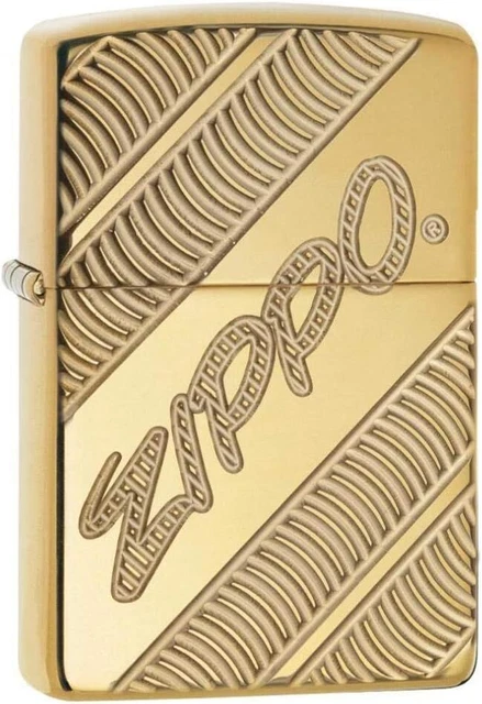 Accendino Antivento Zippo 29625 Logo Oro Uomo Metal Oro