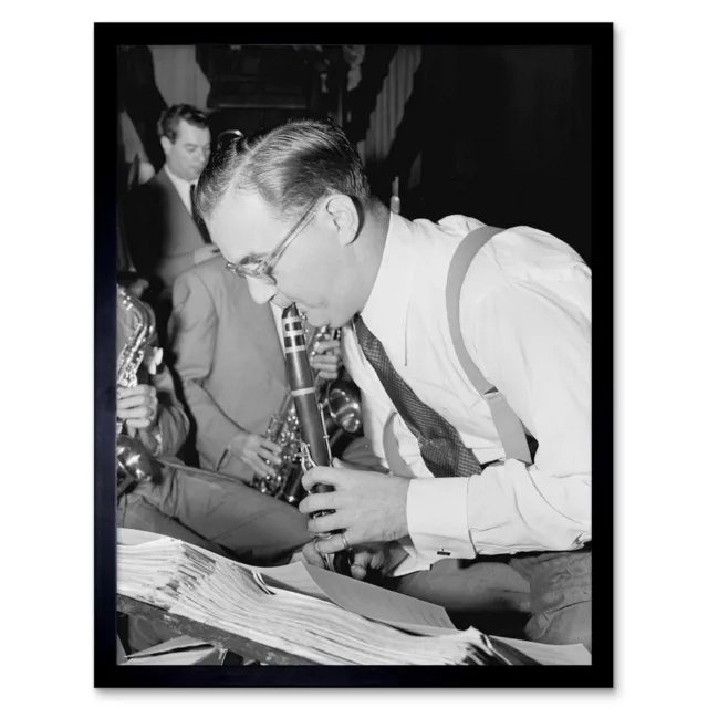 Vintage Music Jazz Clarinet Legend Benny Goodman 12X16 Inch Framed Art Print