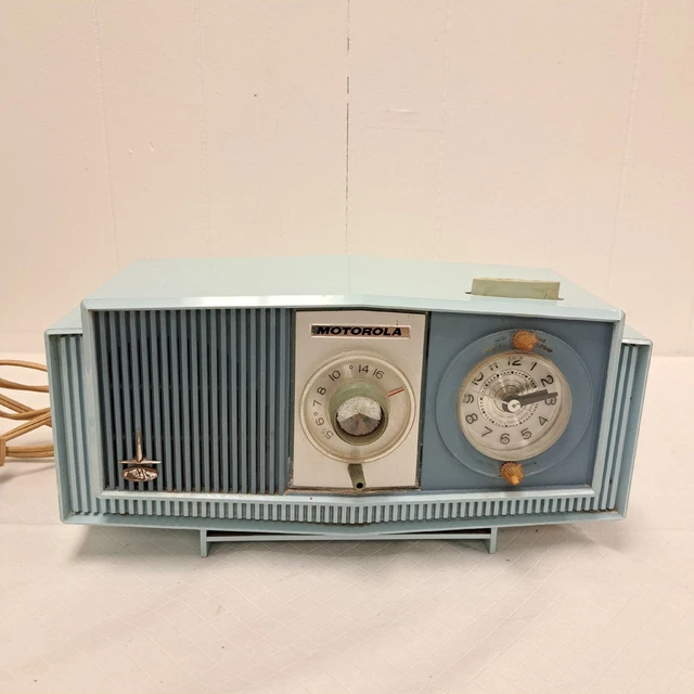 RARE VINTAGE MOTOROLA C4B RADIO CLOCK BLUE MCM RETRO 75.00 PicClick